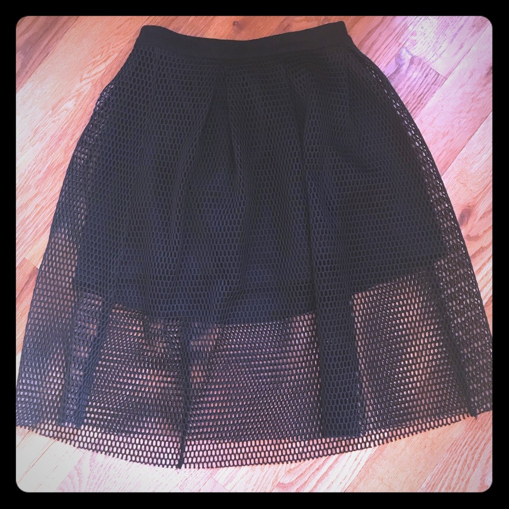 Umgee ballerina skirt with mesh overlay